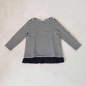 Vineyard Vines Striped 3/4 Sleeve Ruffle Top szS